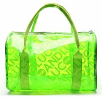 Vrouwen Transparante Handtas Schoudertas Clear Jelly Purse Clutch Pvc Draagtas Effen Kleur Leuke Clear Packback groen