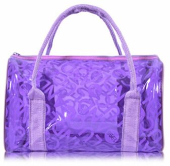 Vrouwen Transparante Handtas Schoudertas Clear Jelly Purse Clutch Pvc Draagtas Effen Kleur Leuke Clear Packback paars