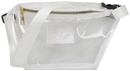 Vrouwen Transparante Heuptas Pvc Fanny Hip Packs Meisjes Telefoon Pouch Borst Purse Vrouwelijke Mode Tassen wit