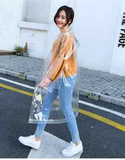 Vrouwen Transparante Regenjas Waterdichte Lange Regen Jas Met Kap Voor Vrouwen Outdoor Wandelen Fietsen nee zak position / L