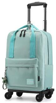 Vrouwen Trolley Tas Op Wielen Reizen Trolley Tas Bagage Koffer Vrouwen Dragen Op Hand Bagage Tas Wielen Schooltas Met wielen blauw