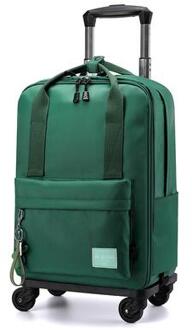 Vrouwen Trolley Tas Op Wielen Reizen Trolley Tas Bagage Koffer Vrouwen Dragen Op Hand Bagage Tas Wielen Schooltas Met wielen groen