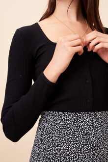 Vrouwen Trui Lente En Zomer Kleine-Breasted Vierkante Kraag Gebreide Dieptepunt Shirt zwart / 40