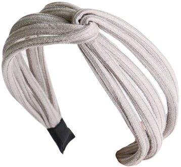 Vrouwen Twist Hoofdband Boog Knoop Cross Tie Doek Headwrap Haarband Hoepel KG66 grijs