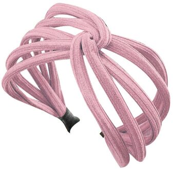 Vrouwen Twist Hoofdband Boog Knoop Cross Tie Doek Headwrap Haarband Hoepel KG66 roze