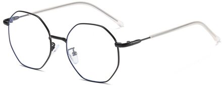 Vrouwen UV400 Ronde Metalen Zonnebril Rijden Bril Retro Vintage Zonnebril zwart