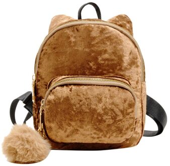 Vrouwen Velours Hairball Mini Rugzak Schouder Schooltassen Voor Tienermeisjes Studenten Rugzak Reizen Rugzak Bagpack