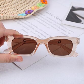 Vrouwen Vintage Zonnebril Zomer Mode Zonnebril Lady Brillen Eye Shades Vrouwelijke Shades Streetwear Brillen Fietsen Bril bruin