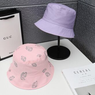 Vrouwen Vlinder Dubbelzijdig Borduurwerk Herfst Winter Emmer Hoed Opvouwbare Zonnehoed Cap Hip Hop Vissen Cap Outdoor Hoed 1