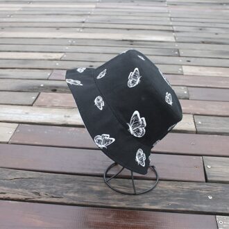 Vrouwen Vlinder Dubbelzijdig Borduurwerk Herfst Winter Emmer Hoed Opvouwbare Zonnehoed Cap Hip Hop Vissen Cap Outdoor Hoed