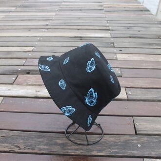 Vrouwen Vlinder Dubbelzijdig Borduurwerk Herfst Winter Emmer Hoed Opvouwbare Zonnehoed Cap Hip Hop Vissen Cap Outdoor Hoed