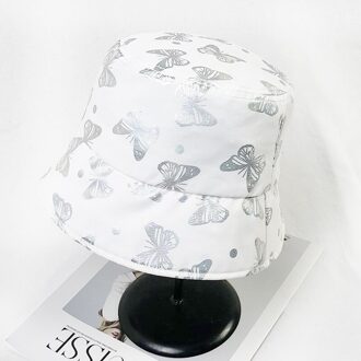 Vrouwen Vlinder Emmer Hoed Opvouwbare Anti-Zonnebrand Witte Zonnehoed Cap Hip Hop Vissen Cap Straat Hoofddeksels Visser Outdoor cap