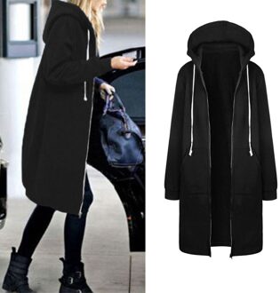 Vrouwen Warm Rits Open Hoodies Lange Jasje Tops Uitloper Winter Herfst Vrouwelijke Jassen Casual Losse Veelkleurige Jassen Xl