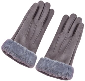 Vrouwen Warming Hand Handschoenen Suède Handschoenen Winter Plus Fluwelen Dikke Raakt Screen Outdoor Riding Running Rijden SCI88 grijs
