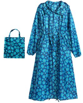 Vrouwen Waterdicht Hooded Regenjas Licht Mode Opvouwbare Winddicht Lange Regenkleding