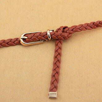Vrouwen Weave Riem Vrouwen Jurk Decoratie Riem Vrouwelijke Pu Hennep Touw Gevlochten Riem Mode Dames Casual Broeksbanden 03kameel