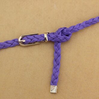 Vrouwen Weave Riem Vrouwen Jurk Decoratie Riem Vrouwelijke Pu Hennep Touw Gevlochten Riem Mode Dames Casual Broeksbanden 09licht paars