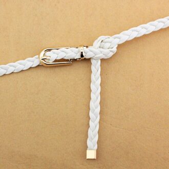 Vrouwen Weave Riem Vrouwen Jurk Decoratie Riem Vrouwelijke Pu Hennep Touw Gevlochten Riem Mode Dames Casual Broeksbanden 14wit