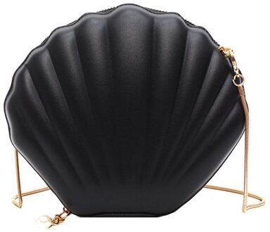 Vrouwen Wilde Mode Shell Tas Kleine Messenger Bag Messenger Bag Schoudertas zwart / S