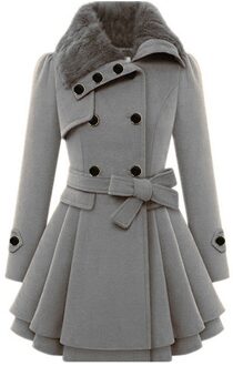 Vrouwen Windjack Knop Sluiting Asymmetrische Zoom Mantel Parka Winter Warm Lange Mouwen Kapmantel Casual Jassen 4XL