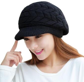 Vrouwen Winter Effen Kleur Wollen Gebreide Beanie Vrouwen Mode Toevallige Hoed Warme Vrouwelijke Soft Thicken Hedging Cap Slouchy Motorkap d6