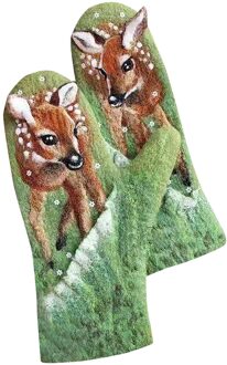 Vrouwen Winter Handschoenen Vrouwelijke Handschoenen Vrouwen Kasjmier Gewatteerde Kleuraanpassing Animal Print Winter Warm Handschoenen Wanten Voor Vrouwen groen