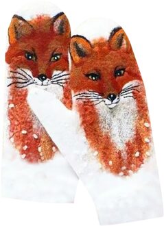 Vrouwen Winter Handschoenen Vrouwelijke Handschoenen Vrouwen Kasjmier Gewatteerde Kleuraanpassing Animal Print Winter Warm Handschoenen Wanten Voor Vrouwen wit