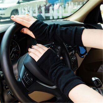 Vrouwen Winter Herfst Kerst Kasjmier Blend Gebreide Lange Handschoenen Effen Kleur Mode Warm Voor Lady Elleboog Wanten