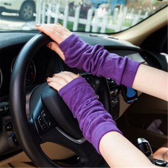 Vrouwen Winter Herfst Kerst Kasjmier Blend Gebreide Lange Handschoenen Effen Kleur Mode Warm Voor Lady Elleboog Wanten