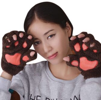 Vrouwen Winter Pols Arm Warmer Gebreide Toetsenbord Lange Vingerloze Handschoenen Mitten Voor bruin