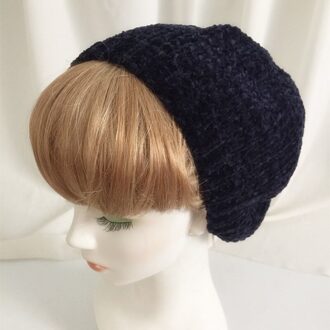 Vrouwen Winter Warm Gebreide Baret Hoeden Chenille volwassen vrouwelijke Vrouwelijke Kunstenaar Casual Ski Cap voor meisje Chapeau femme Blauw