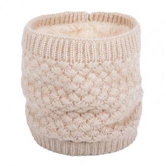 Vrouwen Winter Wrap Ring Dikke Warme Zachte Ademend Breien Sjaal Halsdoek Beige
