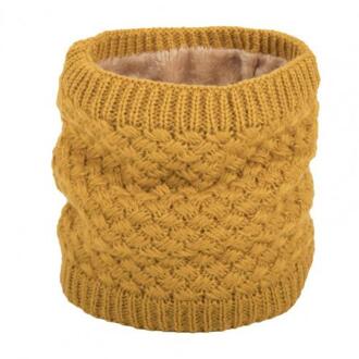 Vrouwen Winter Wrap Ring Dikke Warme Zachte Ademend Breien Sjaal Halsdoek geel