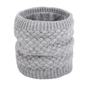 Vrouwen Winter Wrap Ring Dikke Warme Zachte Ademend Breien Sjaal Halsdoek grijs