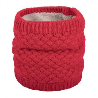 Vrouwen Winter Wrap Ring Dikke Warme Zachte Ademend Breien Sjaal Halsdoek Rood