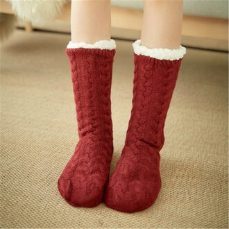 Vrouwen Winter Zachte Warme Gezellige Fuzzy Fleece gevoerde Xmas Met Grijpers Slipper