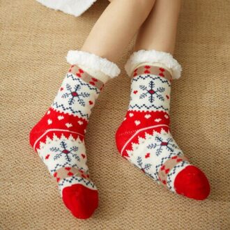 Vrouwen Winter Zachte Warme Gezellige Fuzzy Fleece gevoerde Xmas Met Grijpers Slipper