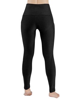 Vrouwen Workout Out Pocket Leggings Fitness Sport Gym Running Yoga Sportlegging Dames Tummy Controle Leggings zwart / XL