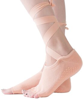 Vrouwen Yoga Anti-Slip Sokken Backless Dames Ventilatie Ballet Dans Gym Fitness Pilates Fitness Sokken Sport Riem Katoenen Sokken BG