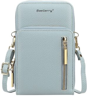 Vrouwen Zakken Zomer Mini Vrouwelijke Schoudertassen Dubbele Rits Pocket Vrouwen Tassen Leuke Kleine Tassen Voor meisje licht blauw