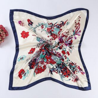 Vrouwen Zijden Sjaal 90*90Cm Lady Vierkante Sjaals Bloemenprint Zijde Satijn Hoofd Sjaals Hoofddoek Shawl sjaals Voor Meisjes 1