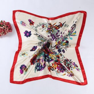Vrouwen Zijden Sjaal 90*90Cm Lady Vierkante Sjaals Bloemenprint Zijde Satijn Hoofd Sjaals Hoofddoek Shawl sjaals Voor Meisjes 3