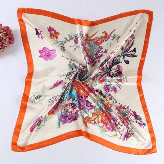 Vrouwen Zijden Sjaal 90*90Cm Lady Vierkante Sjaals Bloemenprint Zijde Satijn Hoofd Sjaals Hoofddoek Shawl sjaals Voor Meisjes 4