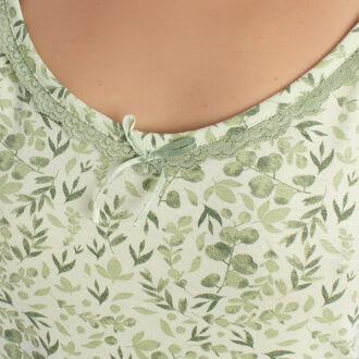 Vrouwen zomer nachtjapon met dunne bandjes KL45300 Groen - XL