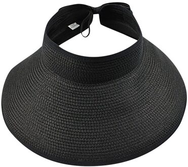 Vrouwen Zomer Vizieren Hoed Opvouwbare Zonnehoed Breed Grote Rand Strand Hoeden Stro Hoed Chapeau Femme Strand Uv-bescherming cap # D