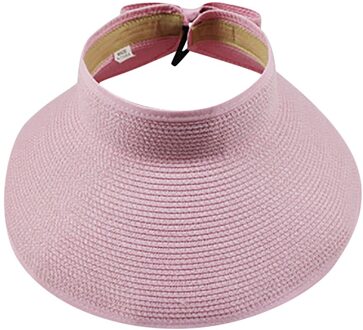 Vrouwen Zomer Vizieren Hoed Opvouwbare Zonnehoed Breed Grote Rand Strand Hoeden Stro Hoed Chapeau Femme Strand Uv-bescherming cap # D