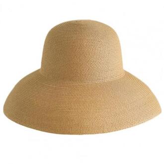 Vrouwen Zonnehoed Brede Rand Anti-Ultraviolet Opvouwbare Effen Kleur Straw Hat Cap Zomer Strand Uv-bescherming Caps Eenvoudige opvouwbare Hoeden khaki