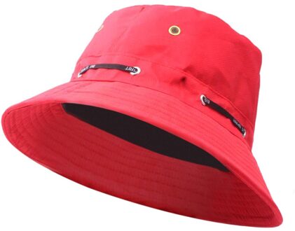 Vrouwen Zonnehoed Volwassen Mannen Cap Toevallige Outdoor Reizen Cap Pot Emmer Hoed Effen Kleur Zon Hoeden Voor Vrouwen Dames hoeden Chapeau Femme rood