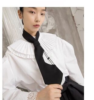 Vrouwen Zwarte Halve Cirkel Hollow Trekkoord Tie K021