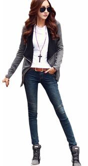 Vrouwen Zwarte Rits Vest Trui Lange Mouwen Slanke Vesten Gedrapeerde Kraag Vrouwelijke Herfst Casual Vest Truien M / 3